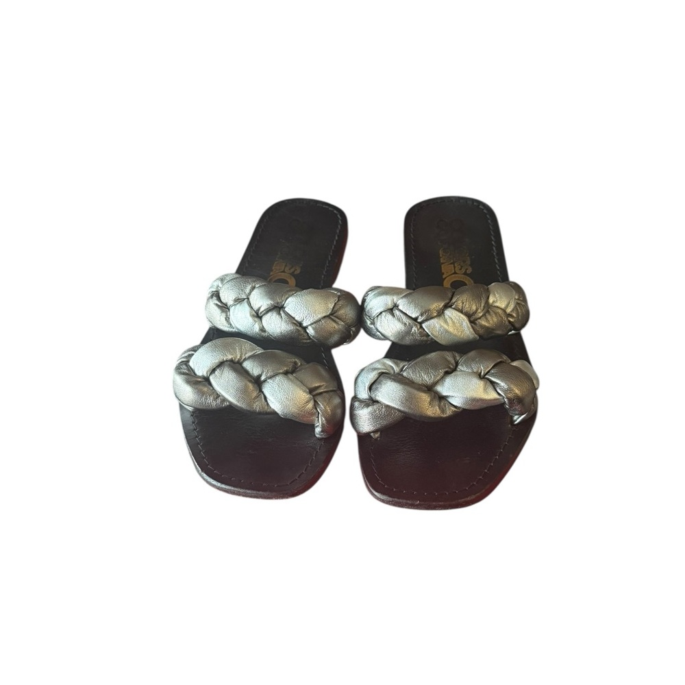 COLORS OF CALIFORNIA Braided silver and black leather Sandal 8.5 - Picture 3 of 5